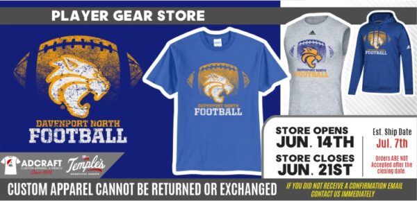 Davenport North Football Player Gear 2021