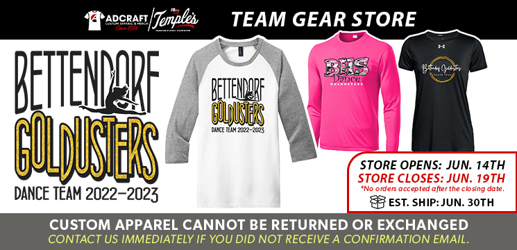Read more about the article Bettendorf Goldusters Team Gear 2022