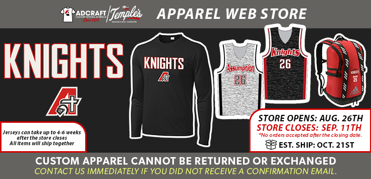 Read more about the article Assumption Knights Basketball Player Gear 2022
