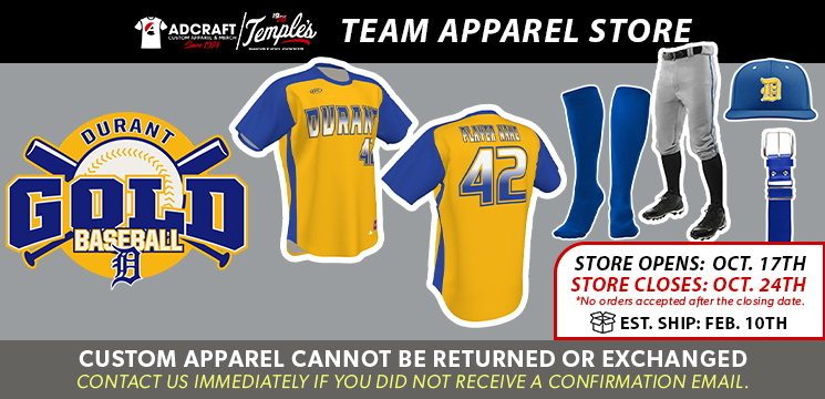 Read more about the article Durant Gold Baseball 2023 Team Uniforms