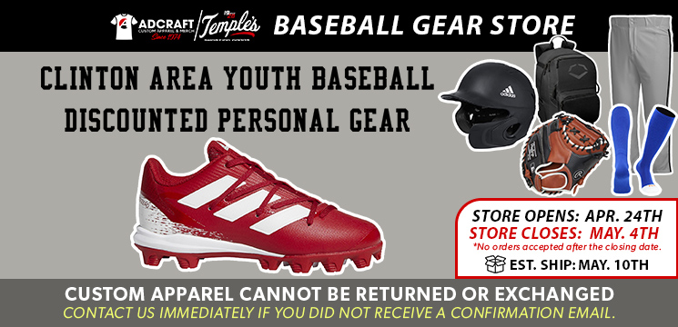 Read more about the article Clinton Area Youth Baseball Discounted Personal Gear