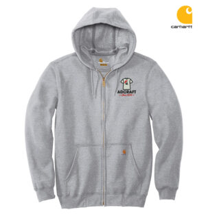 Adcraft Carhartt Midweight Hooded Zip Front Sweatshirt-Heather Grey