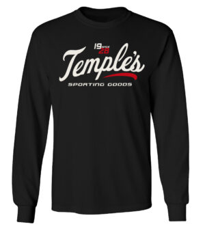 Temple’s Sporting Goods Unisex Basic Long Sleeve Tee-Black