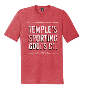 Temple’s Sporting Goods District Perfect Triblend Short Sleeve Tee-Red Frost