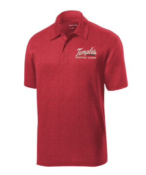 Temple’s Sporting Goods Sport Tek Heather Contender Polo-Scarlet Heather