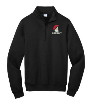 Adcraft Port and Company Core Fleece 1/4 Zip Pullover Sweatshirt-Jet Black