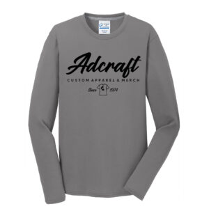 Adcraft Unisex Performance Blend Long Sleeve Tee-Grey