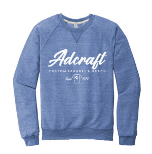 Adcraft Jerzees Snow Heather French Terry Raglan Crew-Royal