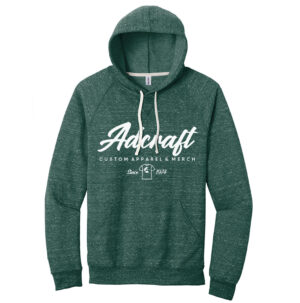 Adcraft Jerzees Snow Heather French Terry Raglan Hoodie-Forest Green