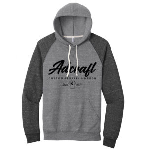 Adcraft Jerzees Snow Heather French Terry Raglan Hoodie-Charcoal/Black