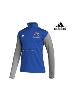 DC Swimming Adidas Men Team Issue 1/4 Zip Pullover-Royal/Grey