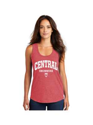 DC Swimming Women’s Perfect Triblend Racerback Tank-Red Frost