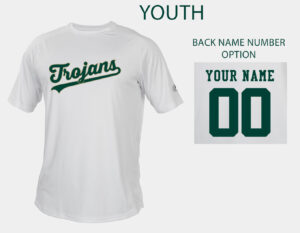 Trojan BB Team RAWLINGS Youth CREW NECK TECH TEE – white