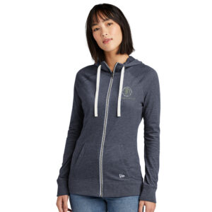 Spartans Volleyball New Era Ladies Sueded Cotton Blend Full Zip Hoodie-Navy Heather