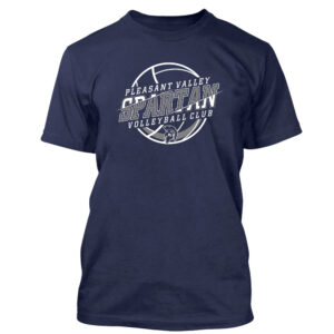 Spartans Volleyball Unisex Basic Short Sleeve Tee-Navy