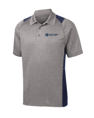 RV Physical Therapy Heather Colorblock Performance Polo Men-Vintage Heather/Navy