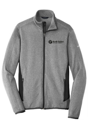 RV Physical Therapy Eddie Bauer Men Full Zip Heather Stretch Fleece Jacket-Grey Heather