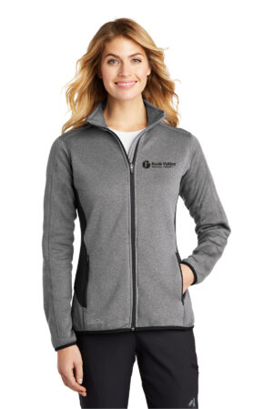 RV Physical Therapy Eddie Bauer Ladies Full Zip Heather Stretch Fleece Jacket Heather-Grey Heather