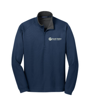 RV Physical Therapy Port Authority Men Veritical Texture 1/4 Zip Pullover-Regatta Blue/Iron Grey