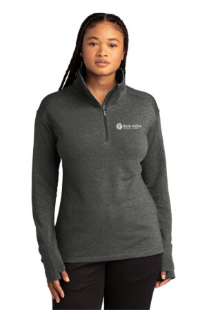 RV Physical Therapy Sport Tek Ladies Sport Wick Flex Fleece 1/4 Zip-Dark Grey Heather