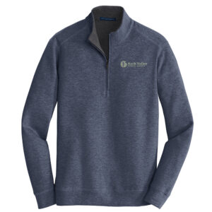 RV Physical Therapy Port Authority Men Interlock 1/4 Zip-Estate Blue Heather/Charcoal Heather