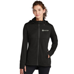 RV Physical Therapy Sport Tek Ladies Hooded Soft Shell Jacket-Black