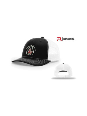 Hawks Basketball Richardson Pro Mesh Adjustable Trucker Cap-Black/White