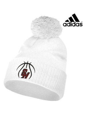 Hawks Basketball  Adidas Cuff Pom Beanie – White