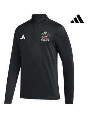 Hawks Basketball Adidas Men 1/2 Zip Golf Jacket-Black