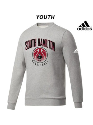 Hawks Basketball Adidas Fleece YOUTH Crewneck Sweatshirt-Heather Grey