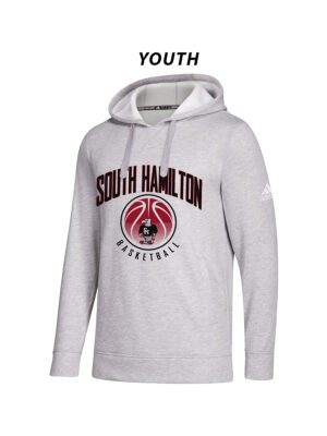 Hawks Basketball Youth Adidas Fleece Hooded Sweatshirt-Medium Grey