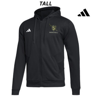Streamwood Basketball Adidas Men Full zip hooded knit travel jacket – BLACK TALL