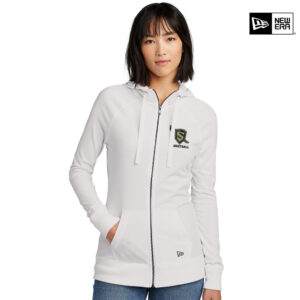 Streamwood Basketball New Era Ladies Sueded Cotton Blend Full Zip Hoodie-White