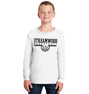 Streamwood Basketball Youth Basic Long Sleeve Tee-White