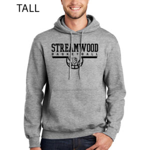 Streamwood Basketball Unisex TALL Hooded Sweatshirt-Athletic Heather