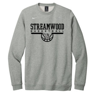 Streamwood Basketball Nike Men/Unisex Fleece Crewneck-Dark Grey Heather