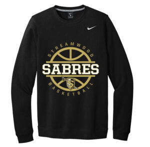 Streamwood Basketball Nike Men/Unisex Fleece Crewneck-Black