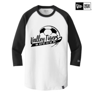 Valley Tigers Soccer New Era Men Heritage Blend 3/4 Sleeve Raglan Tee-Black/White