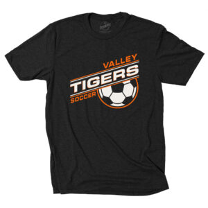 Valley Tigers Soccer Unisex Triblend Short Sleeve Tee-Black Frost