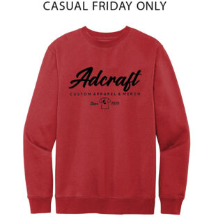 Adcraft Unisex Ringspun Fleece Crewneck Sweatshirt-Red