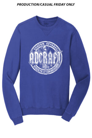 Adcraft Unisex Beach Wash Garment Dye Sweatshirt-Blue Iris