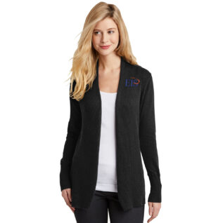 Eagle Integrated Services Port Authority Ladies Open Front Cardigan Sweater-Black