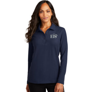 Eagle Integrated Services Port Authority Ladies Long Sleeve Silk Touch Polo-Navy