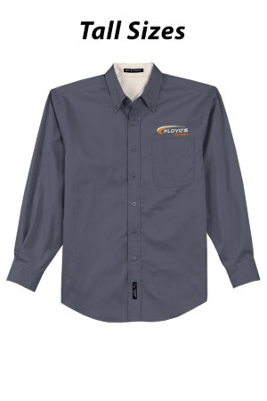13. Floyd’s Kubota Port Authority TALL Long Sleeve Easy Care Shirt-Steel