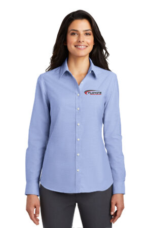 03. Floyd’s Truck Center Company Manager Store Port Authority Ladies SuperPro Oxford Shirt-Oxford Blue
