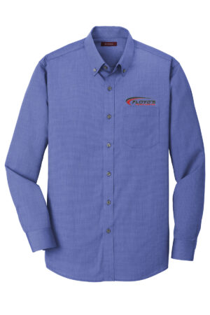 12. Floyd’s Truck Center Company Manager Store Red House Nailhead Non-Iron Shirt-Mediterranean Blue