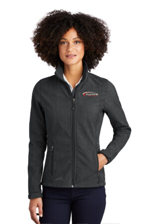 21. Floyd’s Truck Center Company Manager Store Eddie Bauer Ladies Shaded Crosshatch Soft Shell Jacket-Grey
