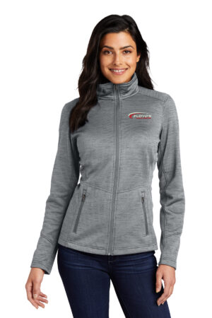 23. Floyd’s Truck Center Company Manager Store Ladies Digi Stripe Fleece Jacket-Grey