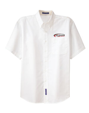 08. Floyd’s Truck Center Company Store Port Authority Short Sleeve Easy Care Shirt-White/Light Stone