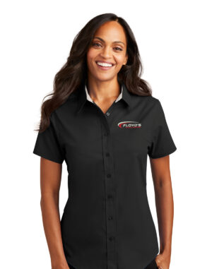 13. Floyd’s Truck Center Company Store Port Authority Ladies Short Sleeve Easy Care Shirt-Black/Light Stone